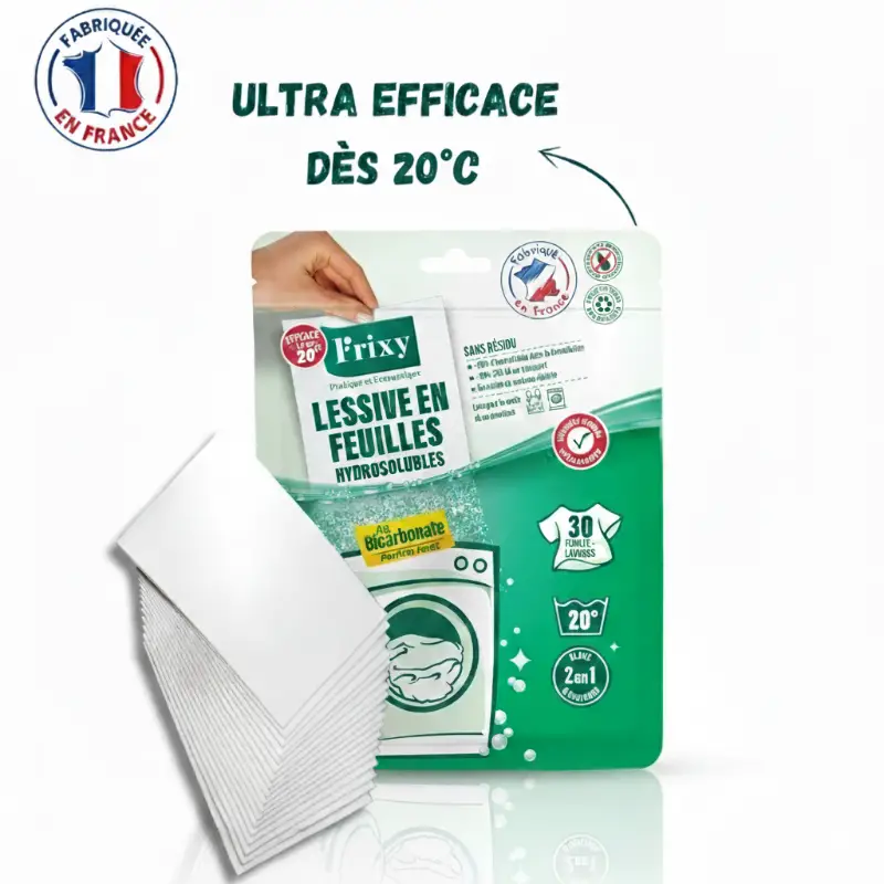 Lessive en Feuilles FRIXY - Le Format Malin (Sachet 30 feuilles) – Image 5