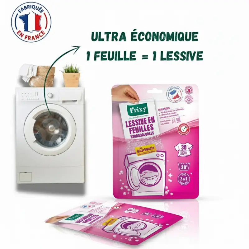 Lessive en Feuilles au Bicarbonate - Parfum Lavande (30 Feuilles) – Image 3