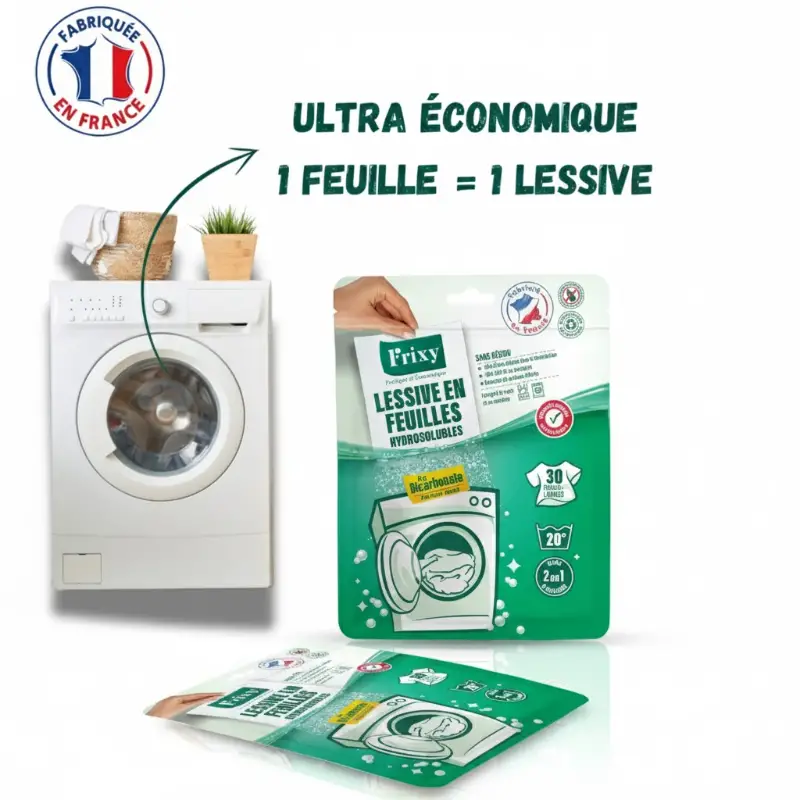 Lessive en Feuilles FRIXY - Le Format Malin (Sachet 30 feuilles) – Image 3