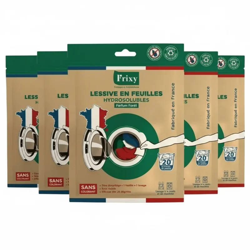 Lessive en Feuilles FRIXY - Pack 5 Sachets